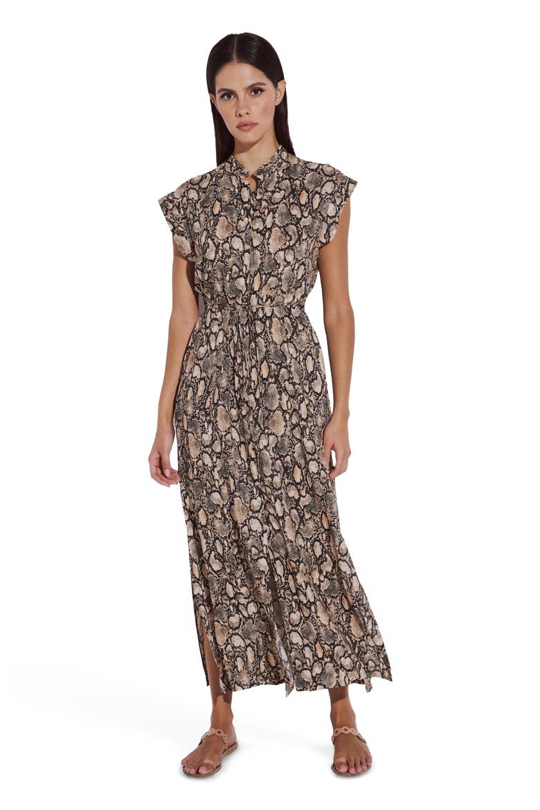 Dalia Cover-Up Dress Maxi Dress, Alternate, color, Brown Snakeskin