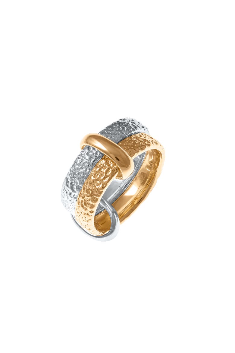 Multi Finish Double Hula Joined Ring, Main, color, Sterling Silver