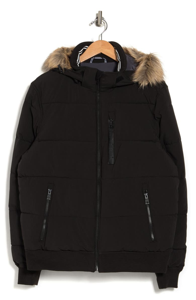 Nautica Faux Fur Hooded Puffer Jacket, Alternate, color,