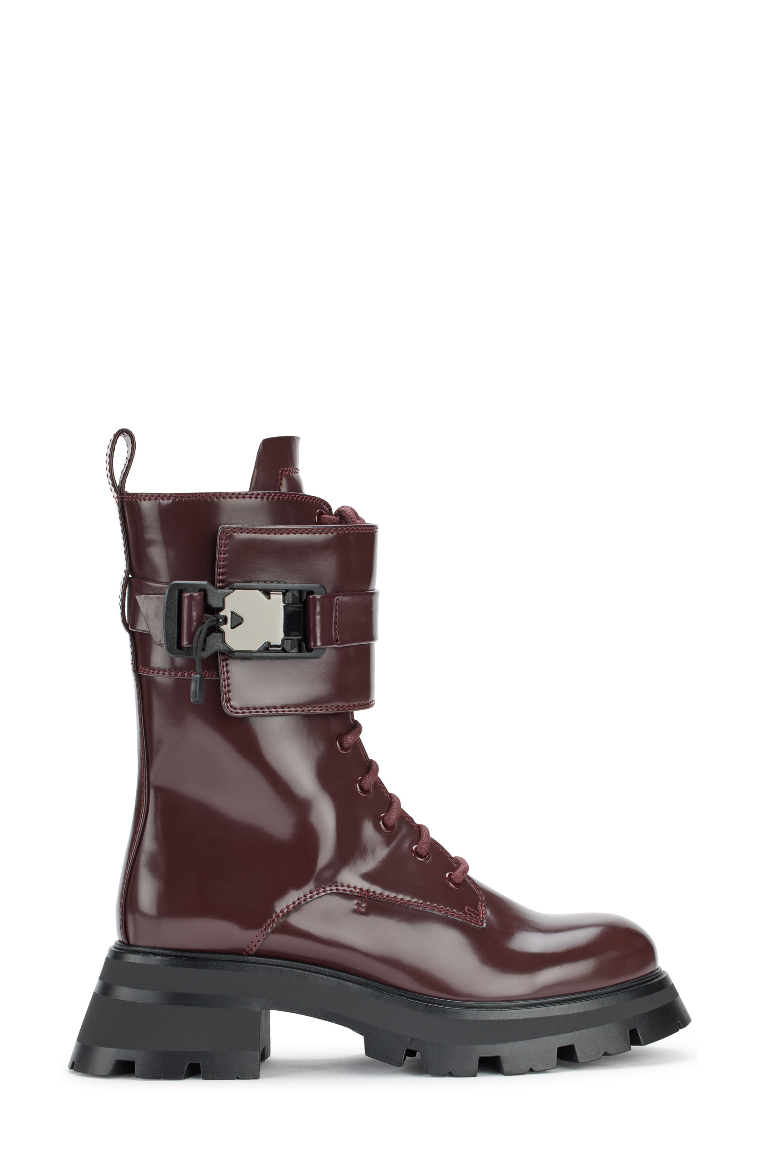DKNY Lug Sole Combat Boot, Alternate, color, Bordeaux