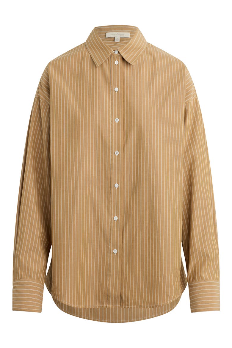 Ex-Boyfriend Oversize Button-Up Shirt, Alternate, color, OATMEAL STRIPE