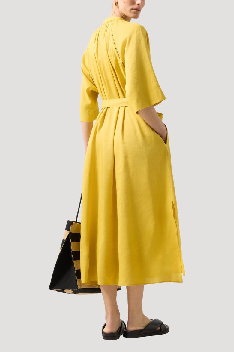 Linen Mix Dress Catelyn, Alternate, color, Yellow