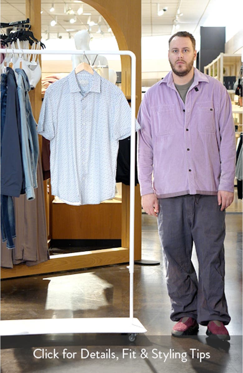 Miles OoohCotton<sup>®</sup> Floral Short Sleeve Button-Up Shirt, sales video thumbnail