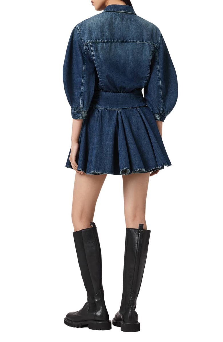 AllSaints Arlo Denim Minidress, Alternate, color, Mid Indigo