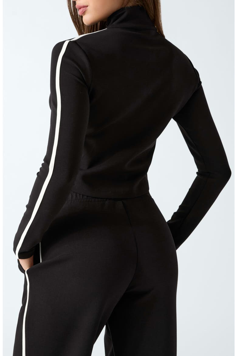 Jasmine Crop Zip Sweatshirt, Alternate, color, BLACK-BLACK