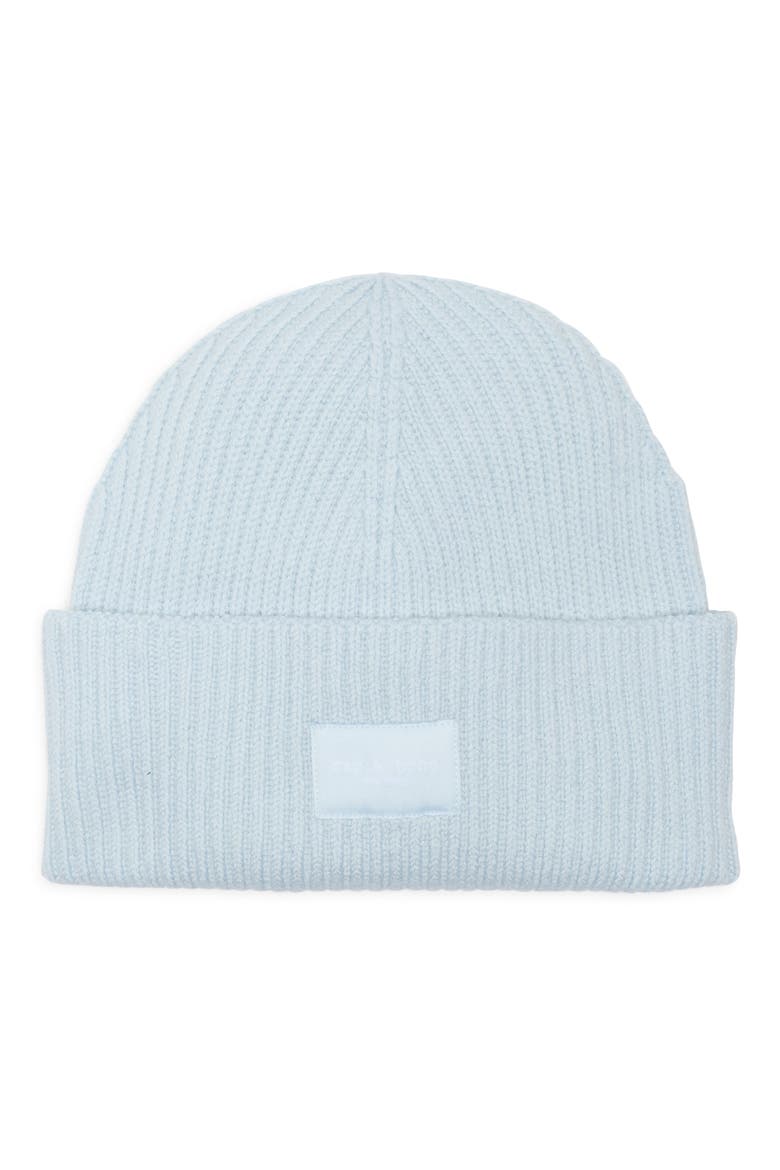 Blake Logo Patch Wool Blend Rib Beanie, Main, color, SKBLU