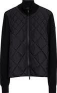 Moncler Hybrid Quilted Down Fill & Wool Cardigan