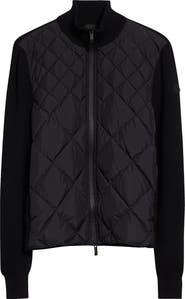 Moncler Hybrid Quilted Down Fill & Wool Cardigan