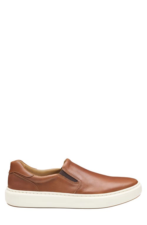 Johnston & Murphy Anders Slip-on Sneaker In Tan Full Grain