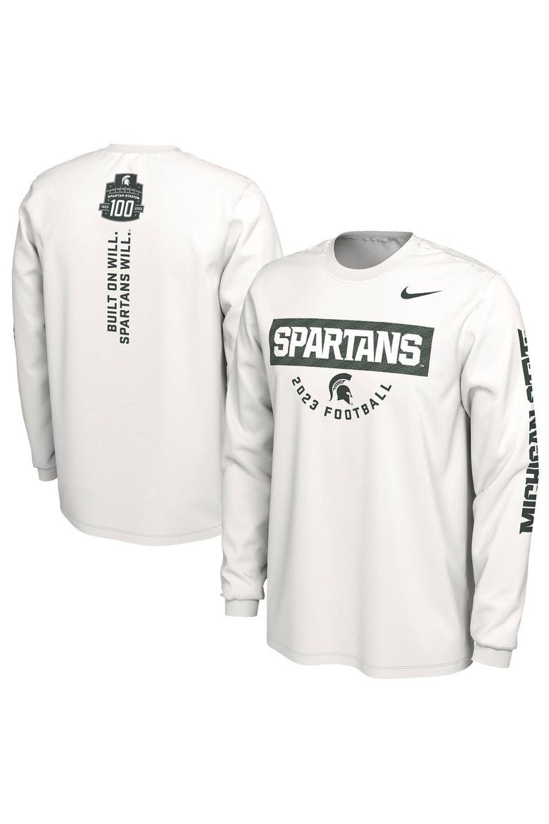 Men's Nike White Michigan State Spartans 2023 Fan Long Sleeve T-Shirt, Main, color, White