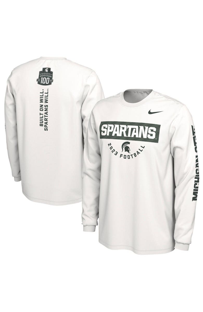 Nike Men's Nike White Michigan State Spartans 2023 Fan Long Sleeve T-Shirt, Main, color, 