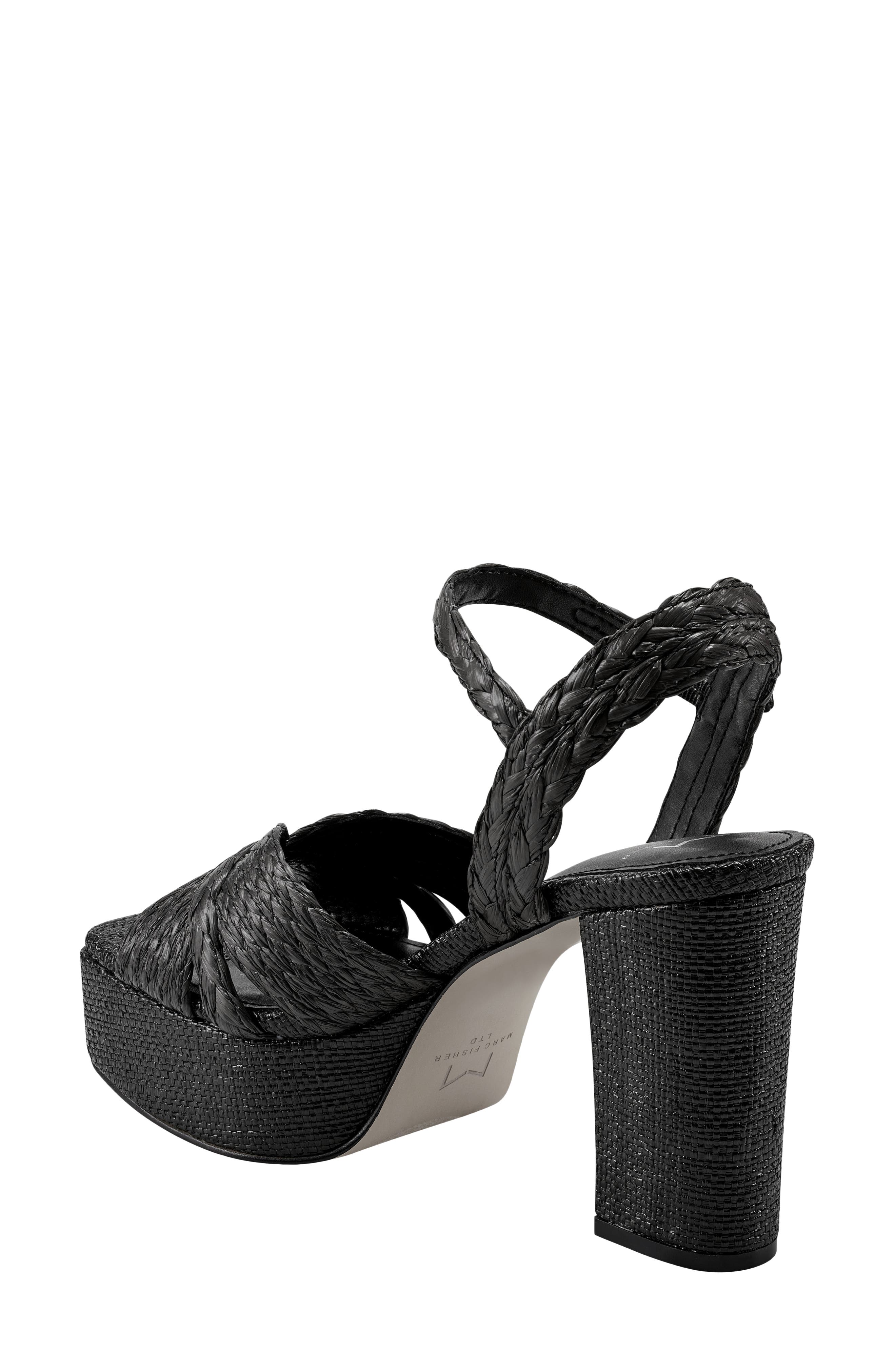 Marc Fisher LTD Chela Platform Raffia Sandal, Alternate, color, 