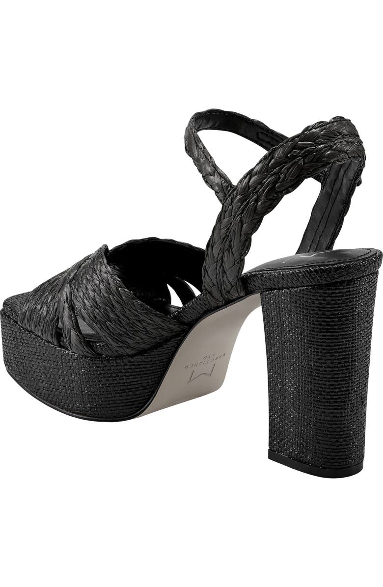 Marc Fisher LTD Chela Platform Raffia Sandal, Alternate, color,