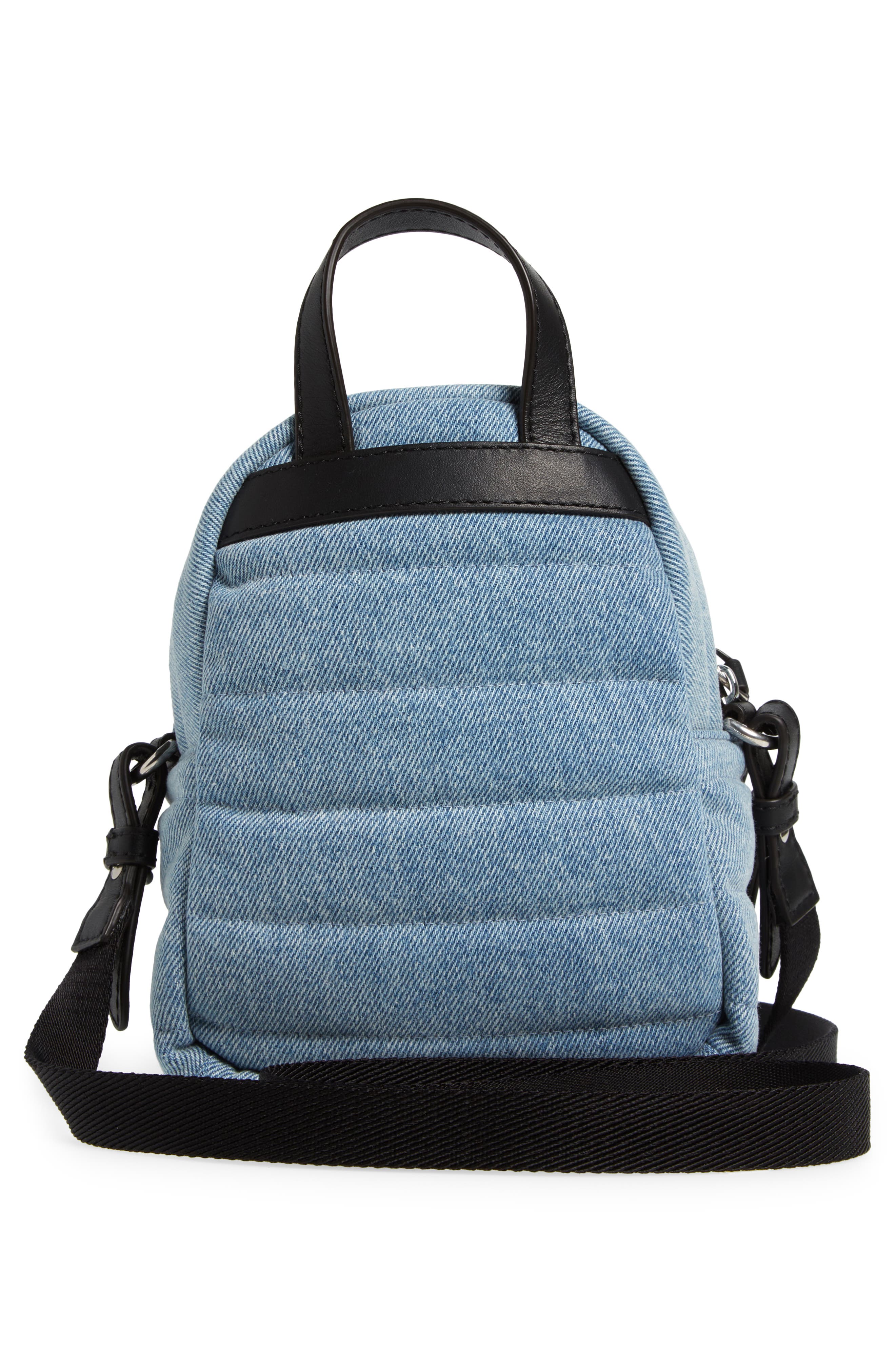 Moncler Small Kilia Quilted Denim Crossbody Bag, Alternate, color, 