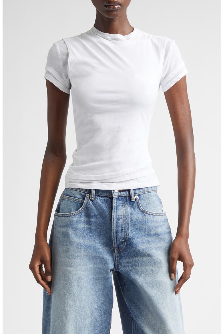Layered T-Shirt, Main, color, WHITE