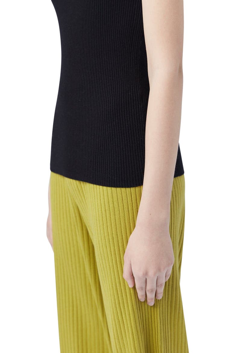 Ribbed Cotton Silk Cashmere Blend Tank Top, Alternate, color, black