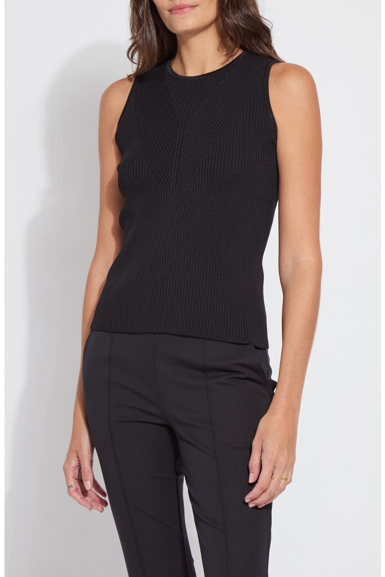 Allegra Rib Knit Tank Top, Main, color, BLACK
