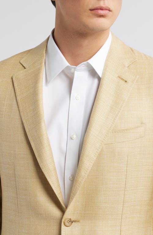 Canali Kei Trim Fit Wool, Silk & Linen Sport Coat In Yellow
