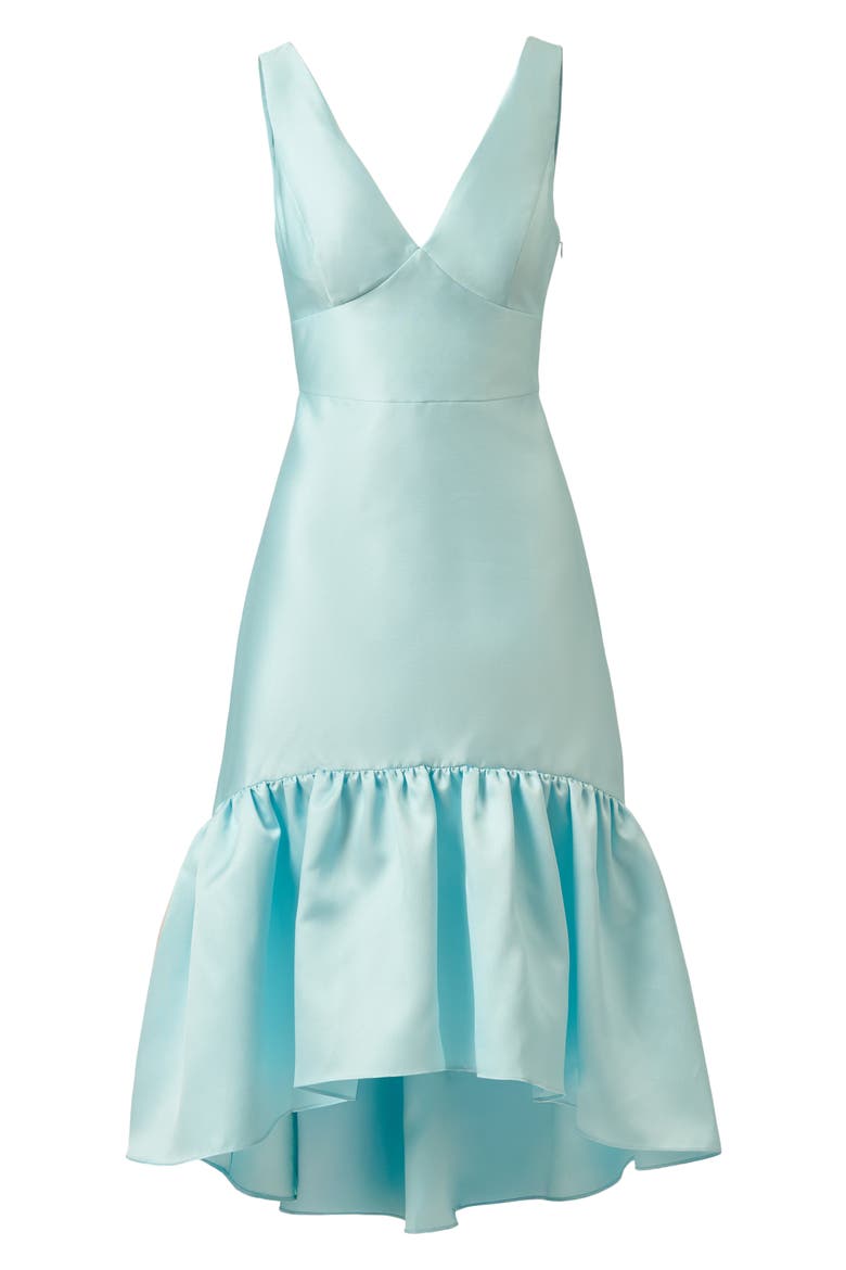 Mikado High-Low Cocktail Dress, Alternate, color, CLEAR SKY
