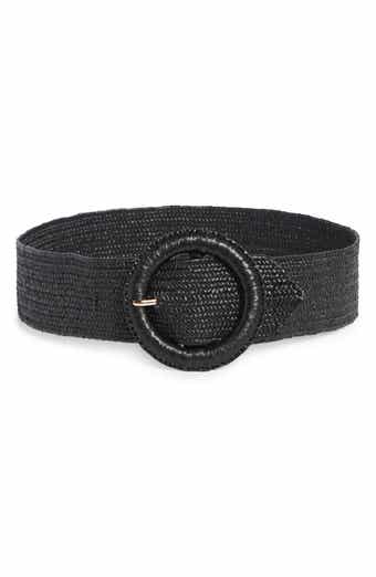 NORDSTROM RACK Stretch Woven Circular Buckle Belt