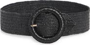 NORDSTROM RACK Stretch Woven Circular Buckle Belt