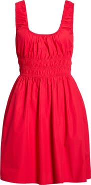 Faherty Sunseeker Smocked Waist Sleeveless Minidress