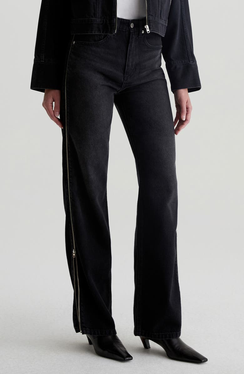 AG Kora Side Zip High Waist Wide Leg Jeans, Alternate, color,