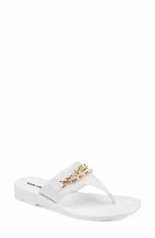 KARL LAGERFELD PARIS Vesperina Embellished Flip Flop