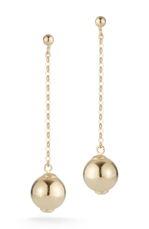 14K Ball Drop Earrings
