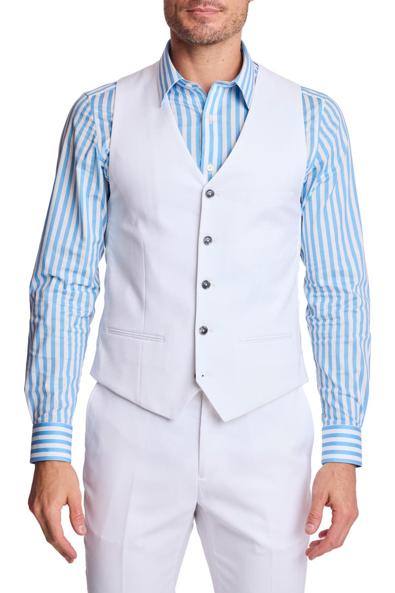 Easton Slim Fit Vest, Main, color, WHITE SHARKSKIN