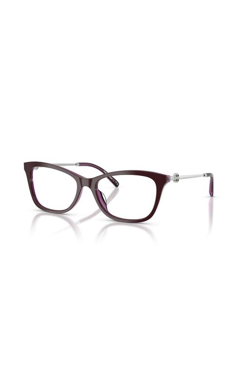 Tory Burch 53mm Square Optical Glasses In Brown