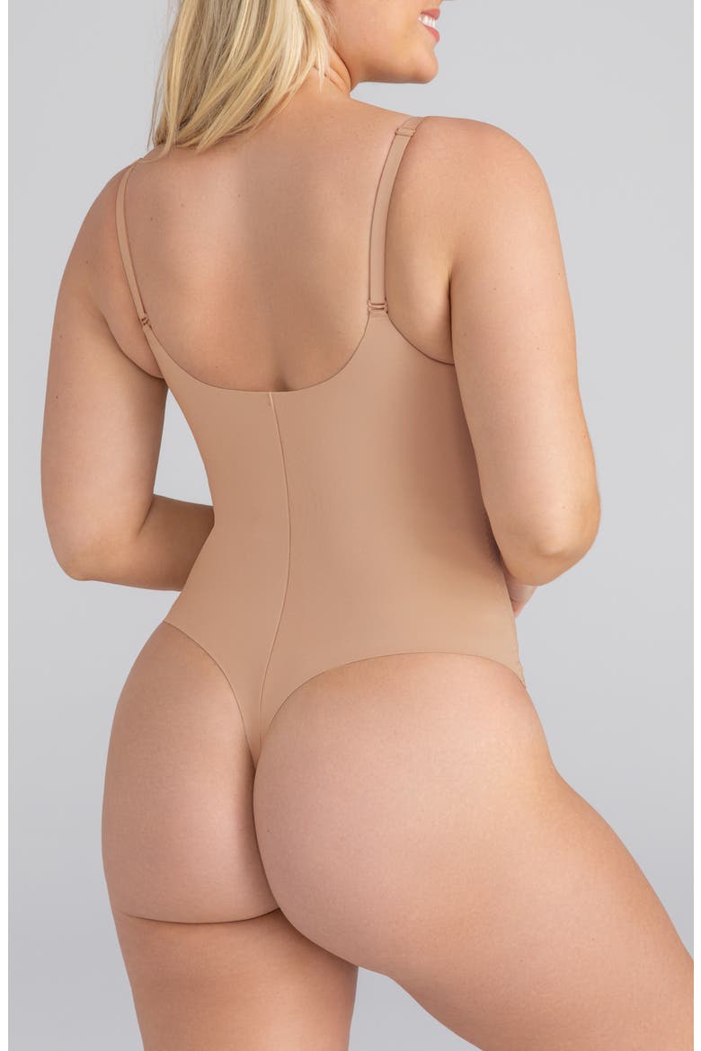 Cami Thong Bodysuit, Alternate, color, SAND