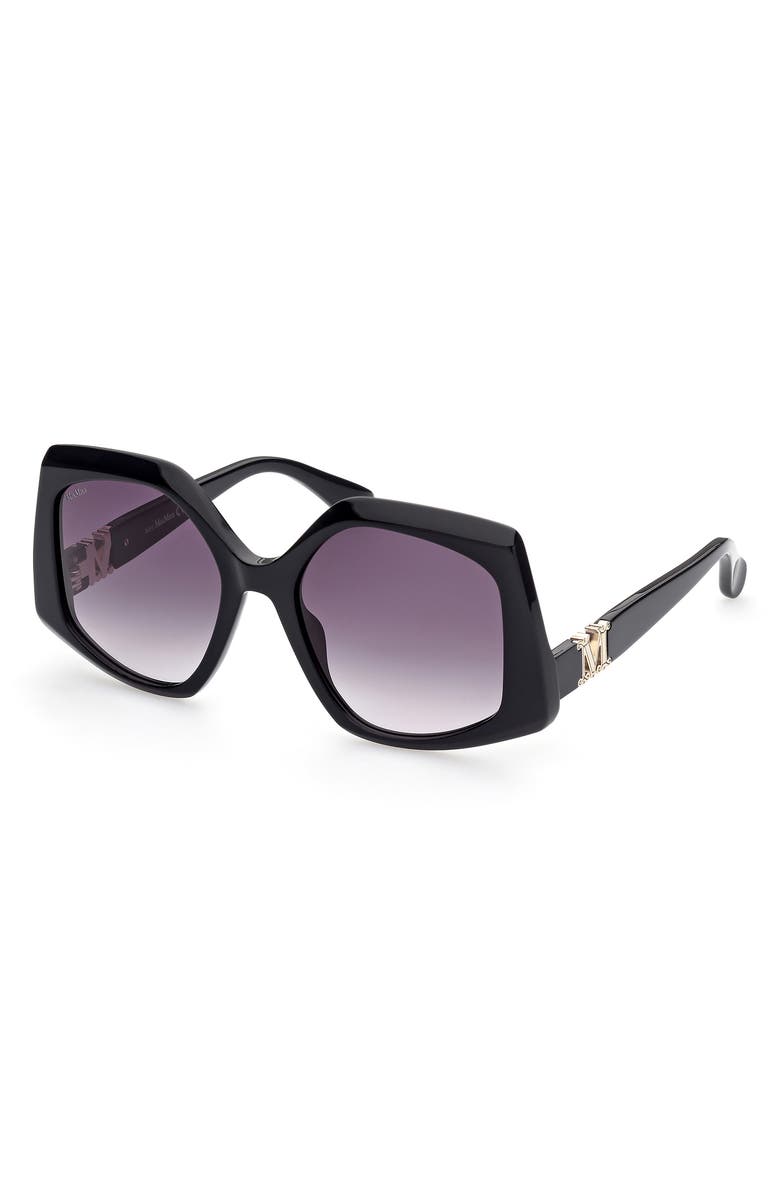 Max Mara 56mm Gradient Geometric Sunglasses, Alternate, color, 