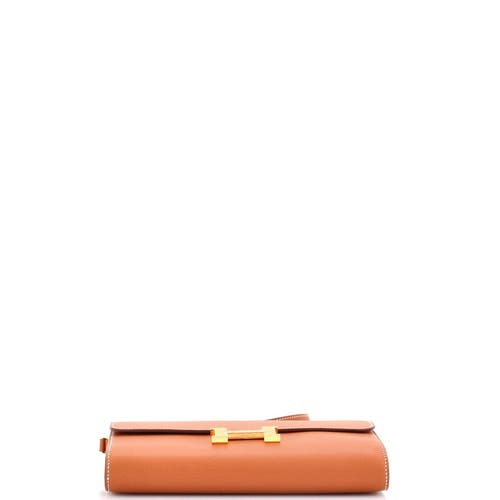 Pre-owned Hermes Hermes Constance To Go Wallet Evercolor In Brown