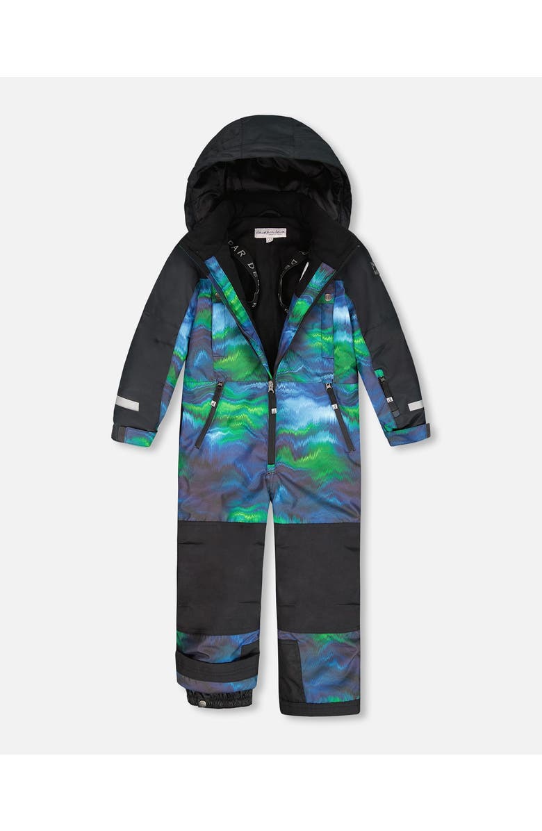 Deux par Deux Boy One-Piece Teknik Snowsuit, Alternate, color, Aurora Borealis