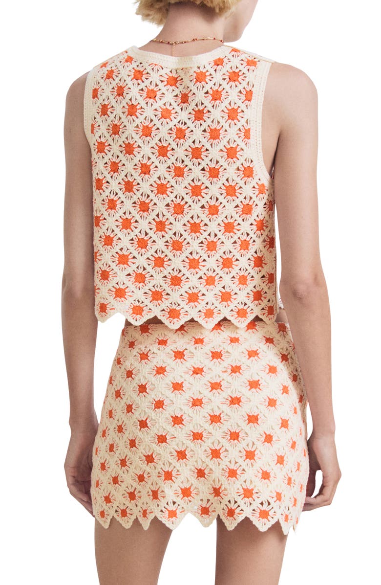 MANGO Cameron Crochet Top, Alternate, color, Orange