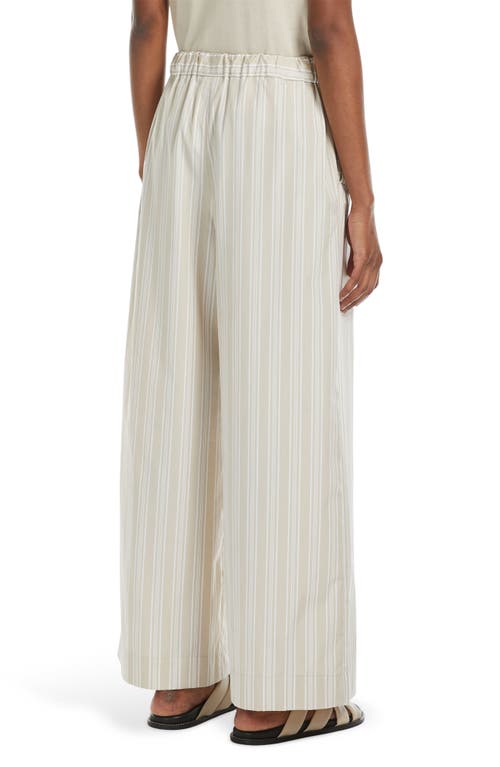 Mm Arley Stripe Wide Leg Cotton Pants In Ivory