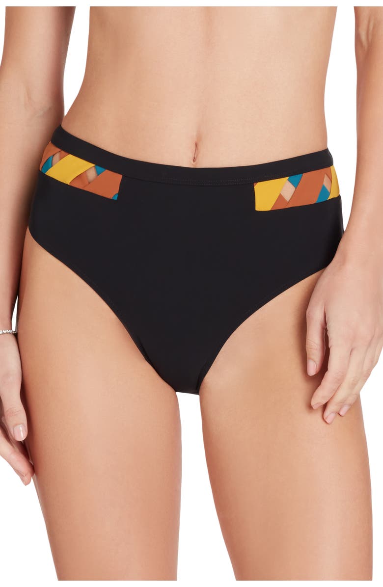 VALIMARE Martinique High Waist Bikini Bottom, Alternate, color, Black