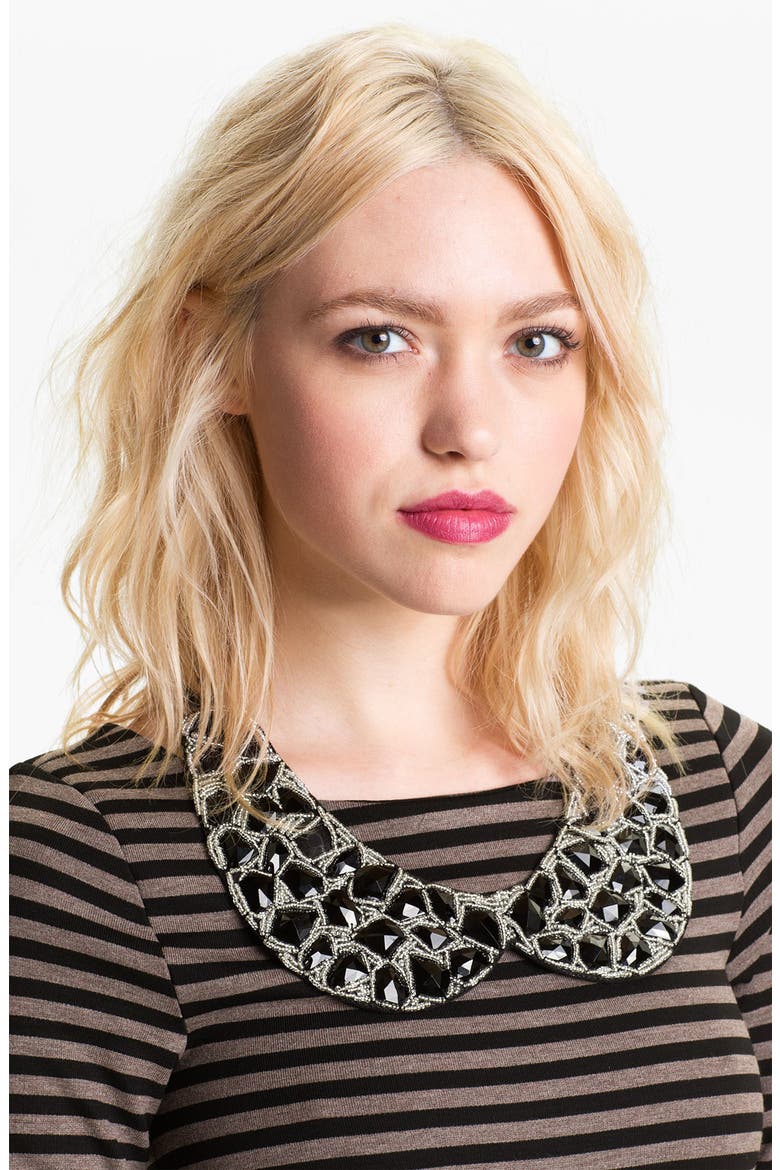Faceted Stone Collar, Main, color, JET