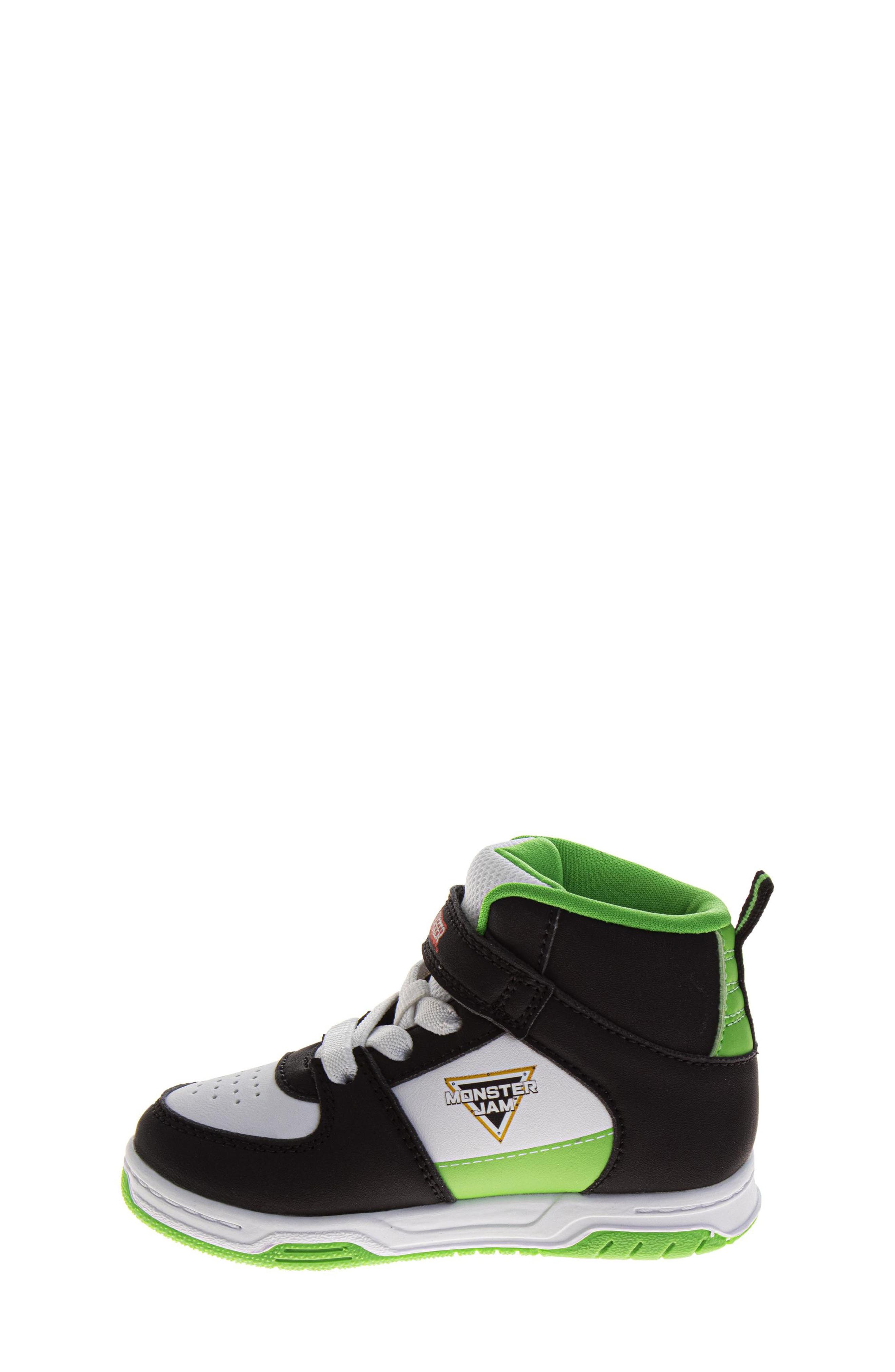 Kids' Monster Jam High Top Sneaker, Alternate, color, BLACK/GREEN
