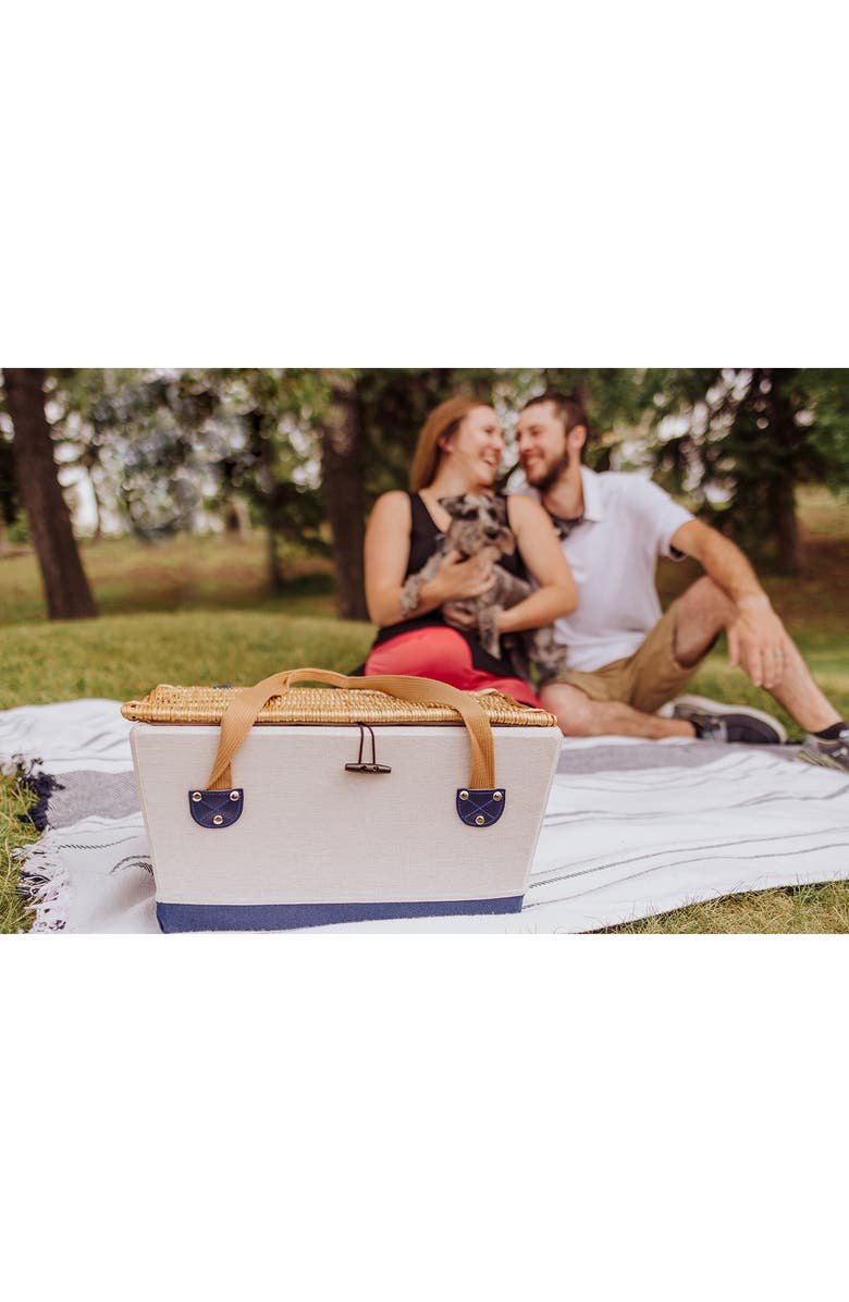 Picnic Time Boardwalk Picnic for 4 Basket Set, Alternate, color, Beige