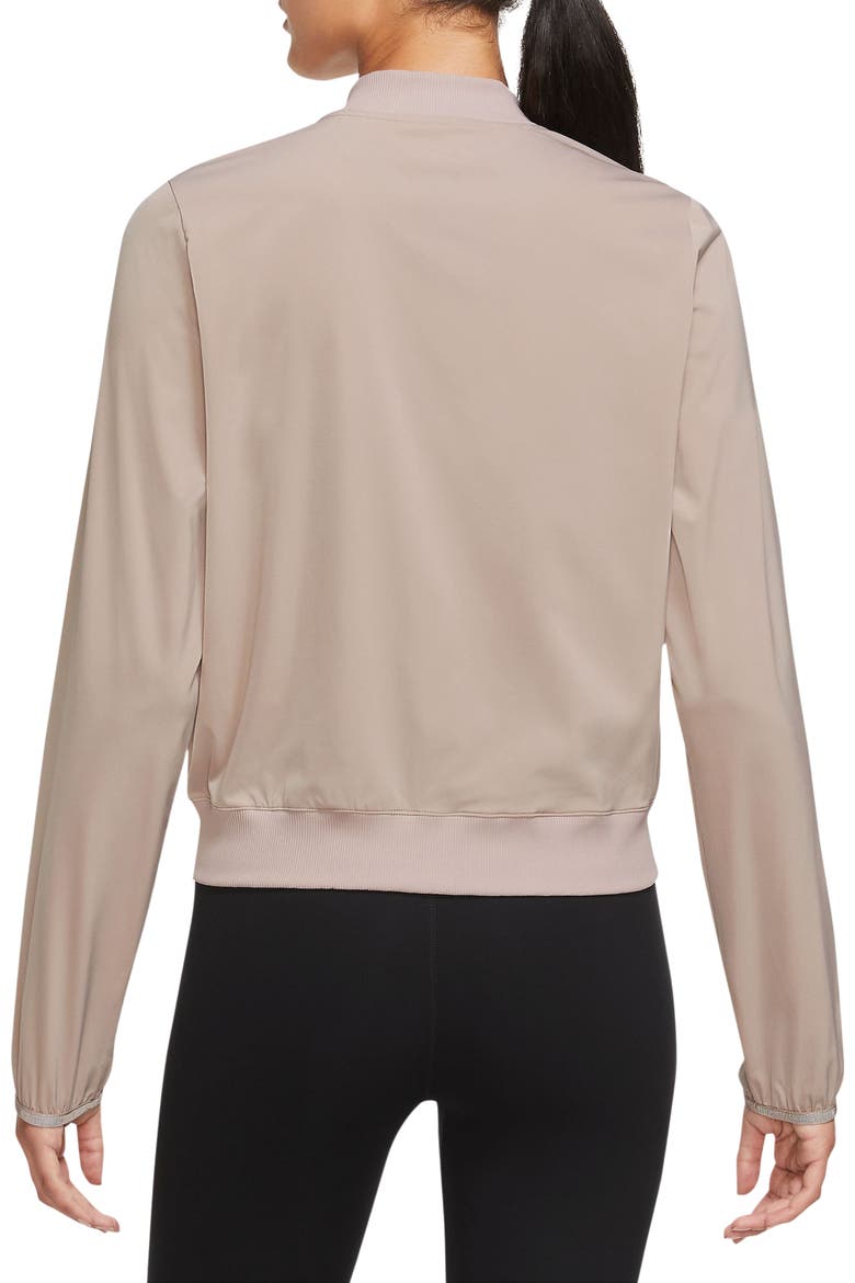 Dri-FIT Bliss Bomber Jacket, Alternate, color, DIFFUSED TAUPE/ CLEAR