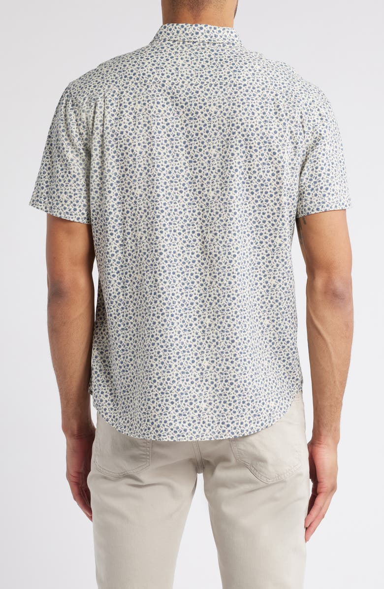 Rails Carson Floral Short Sleeve Stretch Linen Blend Button-Up Shirt, Alternate, color, 