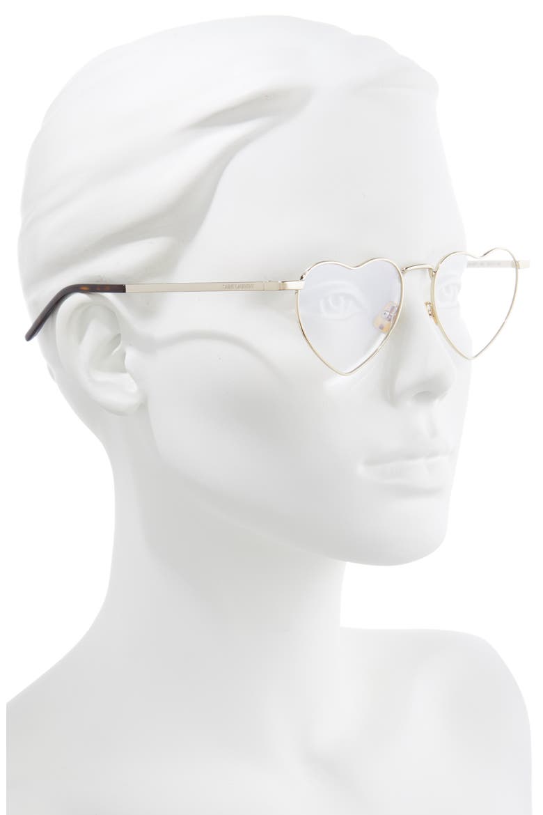 52mm Lou Heart Optical Glasses, Alternate, color, GOLD