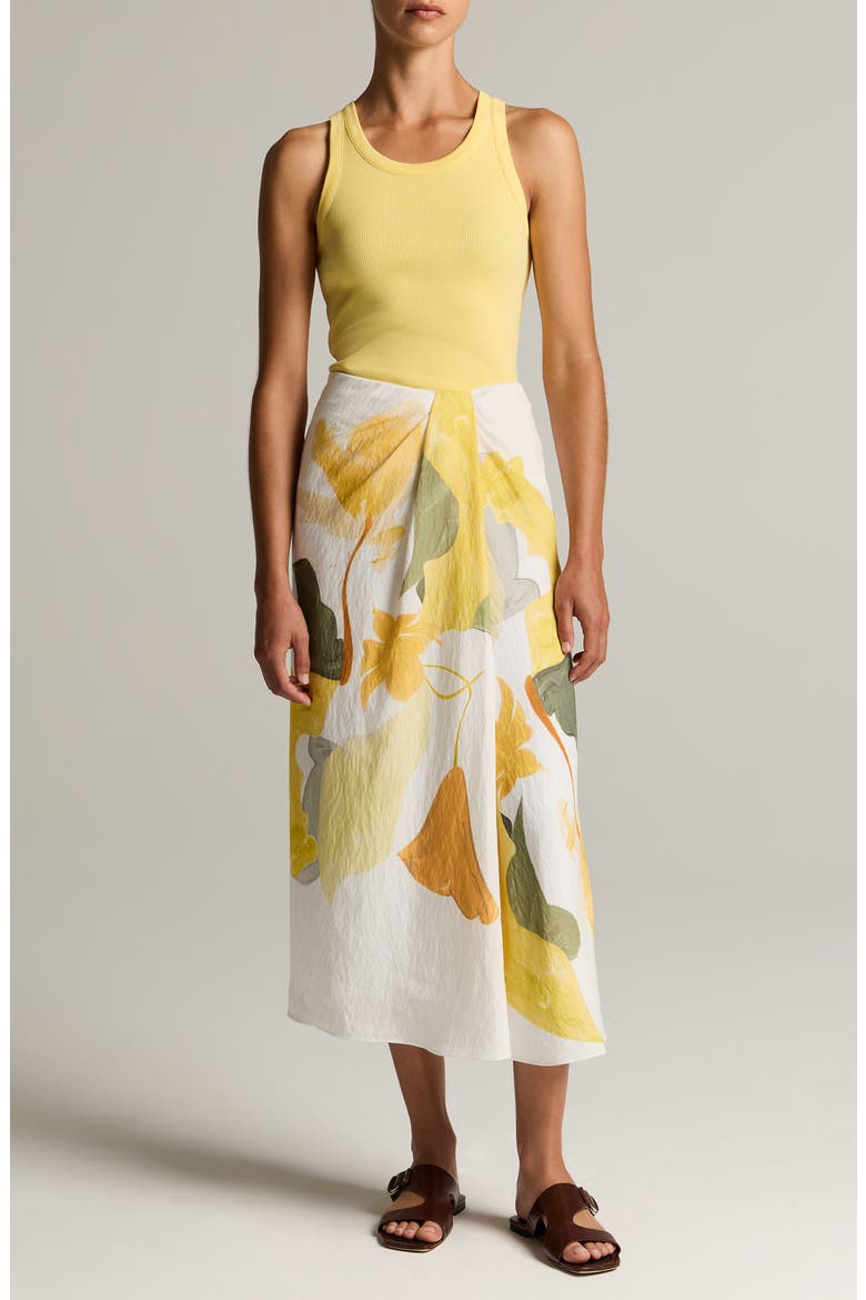 Abstract Draped Midi Skirt, Alternate, color, OFF WHITE/SUN