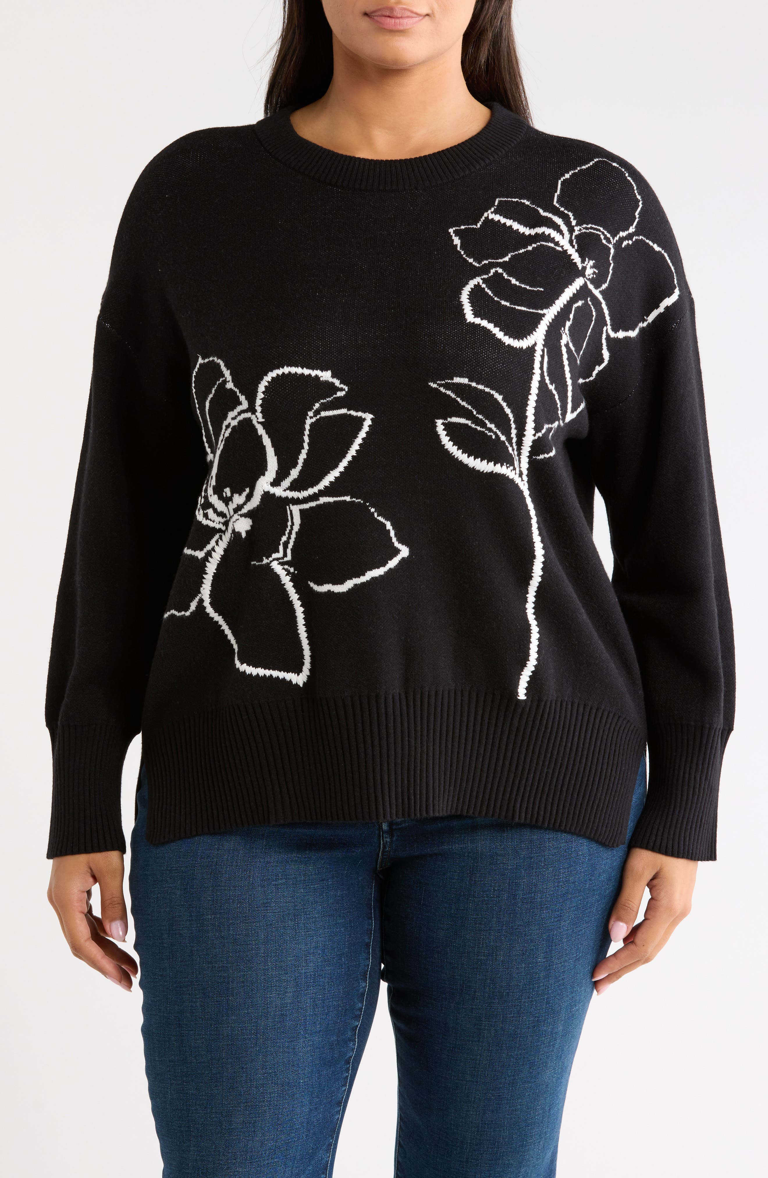 Placed Floral Sweater