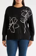 Joseph A Placed Floral Sweater