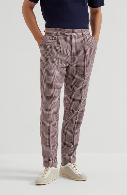 Brunello Cucinelli Pleated Cotton-cashmere Blend Trousers In Multi