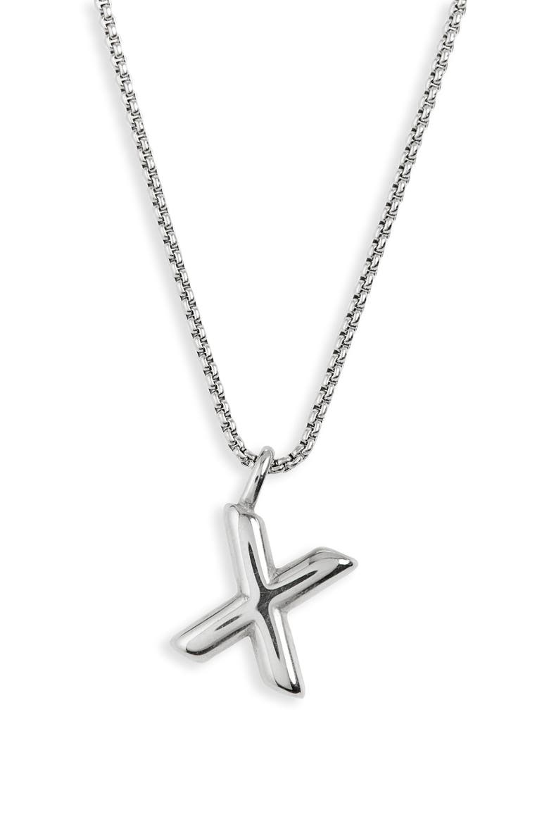 Waterproof Bubble Initial Pendant Necklace, Alternate, color, X- SILVER