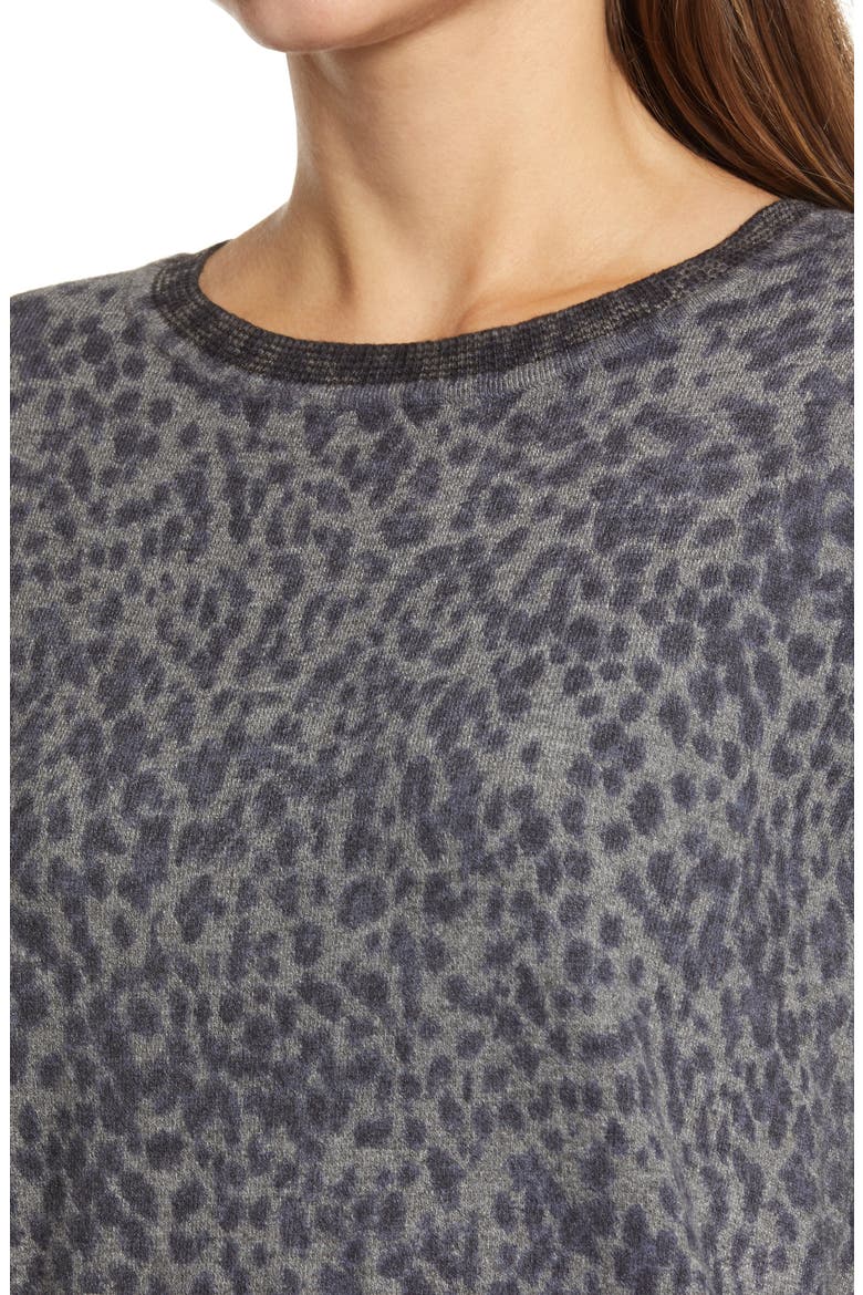 Leopard Print Sweater (Nordstrom Exclusive), Alternate, color, NAMU- NAVY MULTI